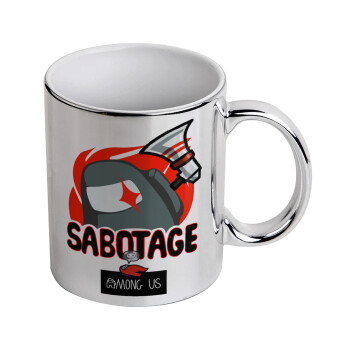 Among US Sabotage, Mug ceramic, silver mirror, 330ml
