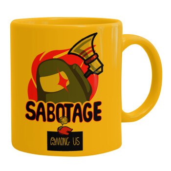 Among US Sabotage, Ceramic coffee mug yellow, 330ml (1pcs)