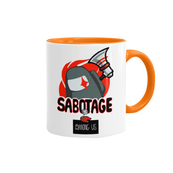 Among US Sabotage, Mug colored orange, ceramic, 330ml