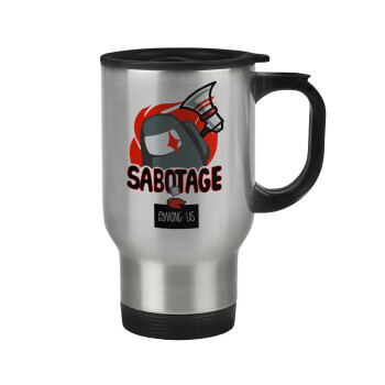 Among US Sabotage, Stainless steel travel mug with lid, double wall 450ml