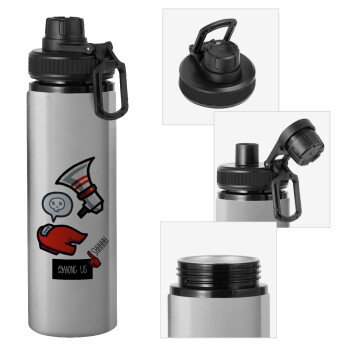 Among US Shhhh!!!, Metallic water bottle with safety cap, 850ml aluminum