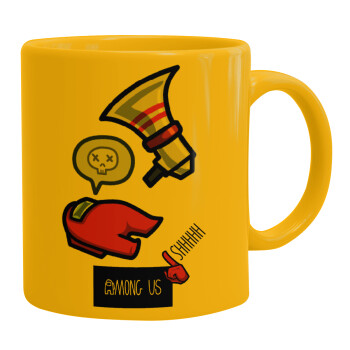 Among US Shhhh!!!, Ceramic coffee mug yellow, 330ml (1pcs)