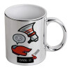 Mug ceramic, silver mirror, 330ml