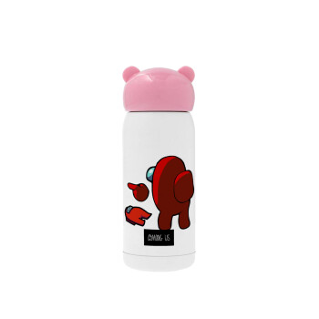 Among US i am impostor..., Pink stainless steel thermal flask, 320ml