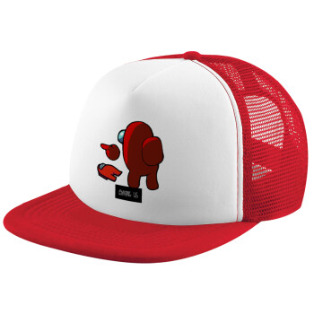 Among US i am impostor..., Children's Soft Trucker Hat with Red/White Mesh (POLYESTER, CHILDREN'S, ONE SIZE)