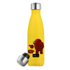 Yellow Stainless Steel Metallic Thermos, double-walled, 500ml