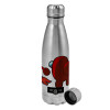 Metallic water bottle, stainless steel, 750ml