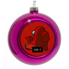 Purple Christmas tree ornament bauble 8cm