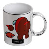 Mug ceramic, silver mirror, 330ml