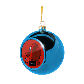 Among US i am impostor..., Blue Christmas tree ball ornament 8cm