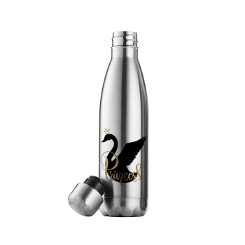 Swan Princess, Μεταλλικό παγούρι θερμός Inox (Stainless steel), διπλού τοιχώματος, 500ml