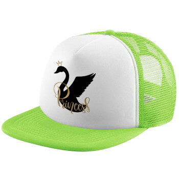 Swan Princess, Child's Soft Trucker Hat with Green/White Mesh (POLYESTER, CHILDREN'S, ONE SIZE)