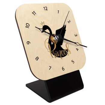 Swan Princess, Επιτραπέζιο ρολόι σε φυσικό ξύλο (10cm)