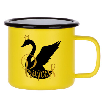 Swan Princess, Metallic enamel MATT Yellow cup 360ml