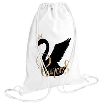 Swan Princess, Backpack pouch GYMBAG white (28x40cm)