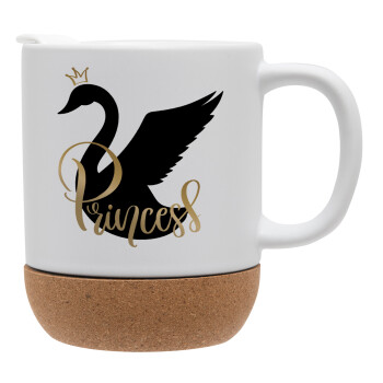 Swan Princess, Ceramic coffee mug Cork (MAT), 330ml (1pcs)