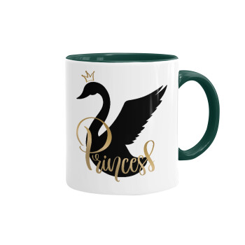 Swan Princess, Mug colored green, ceramic, 330ml