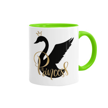 Swan Princess, Mug colored light green, ceramic, 330ml