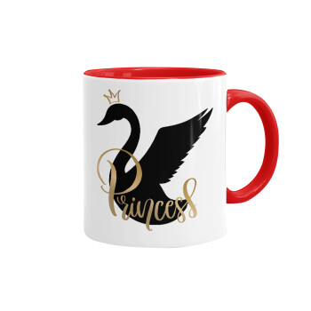 Swan Princess, Mug colored red, ceramic, 330ml