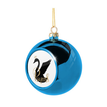 Swan Princess, Blue Christmas tree ball ornament 8cm