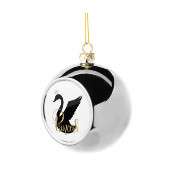 Swan Princess, Silver 8cm Christmas tree ball ornament