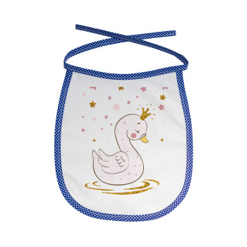 Crowned swan, Σαλιάρα μωρού αλέκιαστη με κορδόνι Μπλε