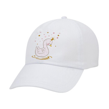 Crowned swan, Adult Baseball Cap White 5-panel (POLYESTER, ADULT, UNISEX, ONE SIZE)