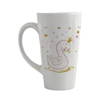 Crowned swan, Κούπα κωνική Latte Μεγάλη, κεραμική, 450ml