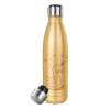 Glitter gold stainless steel thermos bottle, double-walled, 500ml