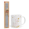 Easter Set, Ceramic Cup (330ml) & Easter aromatic flat candle (30cm) (GRAY)