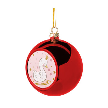 Crowned swan, Christmas tree ball Red 8cm