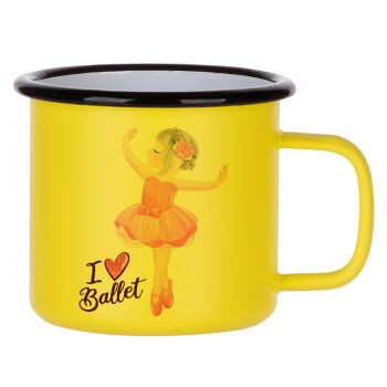 I Love Ballet, Metallic enamel MATT Yellow cup 360ml