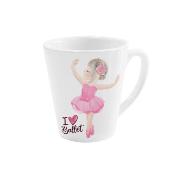 I Love Ballet, Κούπα κωνική Latte Λευκή, κεραμική, 300ml