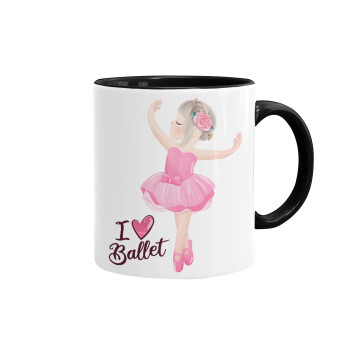 I Love Ballet, Mug colored black, ceramic, 330ml