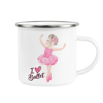 I Love Ballet, Metallic enamel cup white 360ml