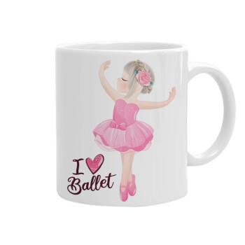 I Love Ballet, Ceramic coffee mug, 330ml (1pcs)