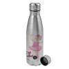 Metallic water bottle, stainless steel, 750ml