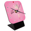 Quartz Wooden table clock with hands (10cm)