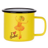 Metallic enamel MATT Yellow cup 360ml