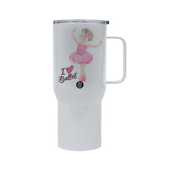 I Love Ballet, Mega Stainless steel Tumbler with lid, double wall 750L