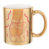 Mug ceramic, gold mirror, 330ml