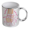 Mug ceramic, silver mirror, 330ml