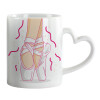 Mug heart handle, ceramic, 330ml