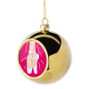 Golden Christmas tree ball ornament 8cm