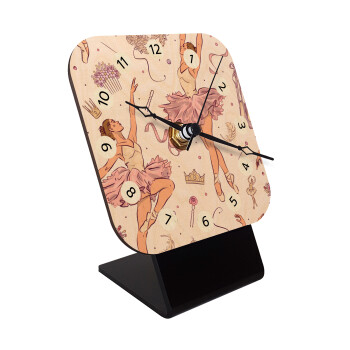 Μπαλαρίνα, Επιτραπέζιο ρολόι σε φυσικό ξύλο (10cm)