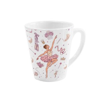 Ballet Dancer, Κούπα κωνική Latte Λευκή, κεραμική, 300ml