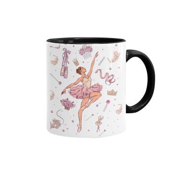 Ballet Dancer, Mug colored black, ceramic, 330ml