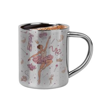 Ballet Dancer, Double-wall metal cup for espresso (220ml)