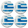 SET of 4 round wooden coasters (9cm)