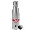 Metallic water bottle, stainless steel, 750ml